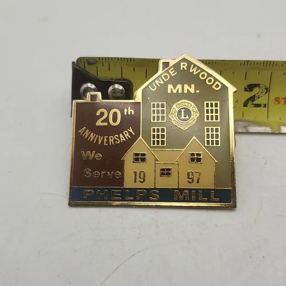 Vintage 1997 Lions Club Underwood Minnesota Phelps Mill 20th Anniversary Pin